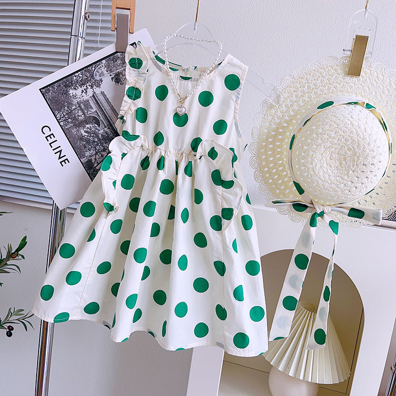 Vestido Infantil Bolinhas Verde