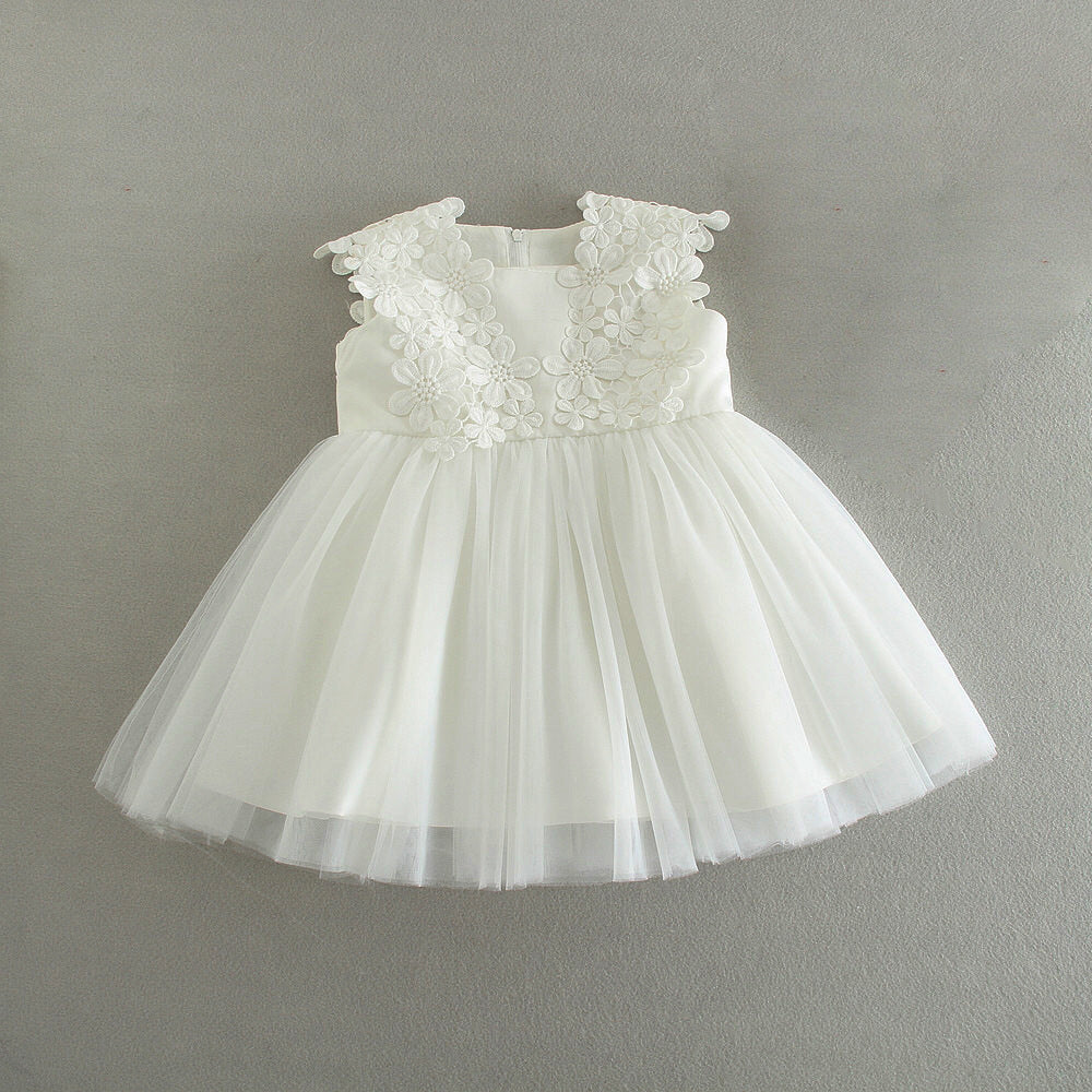 Vestido Infantil Florzinhas Tule