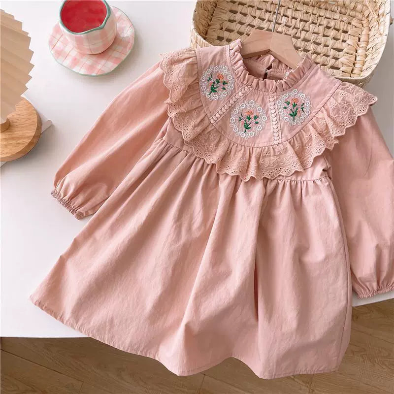 Vestido Infantil Bordado Florzinhas