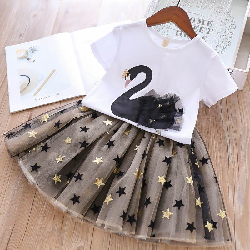 Conjunto Infantil Feminino Patinho Estrelinhas