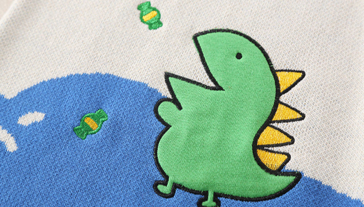 Macacão Infantil de Tricô Dinossauro