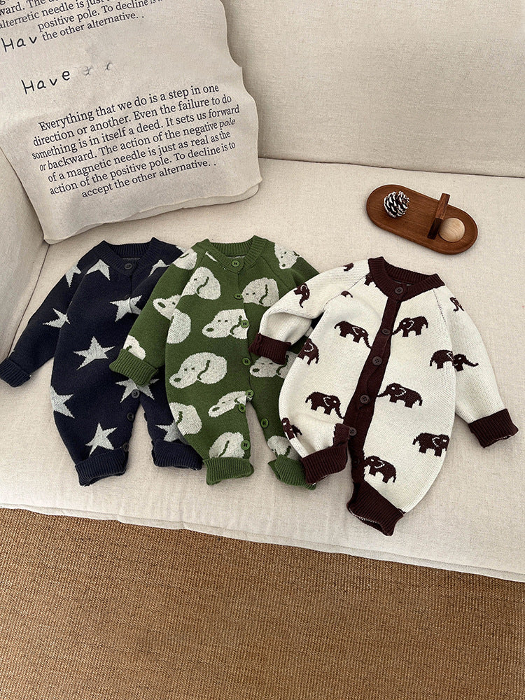 Macacão Infantil Tricô Bichinhos