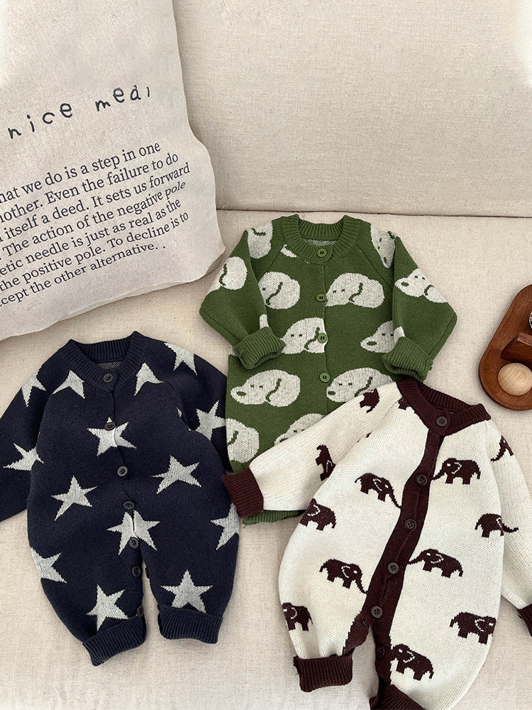 Macacão Infantil Tricô Bichinhos