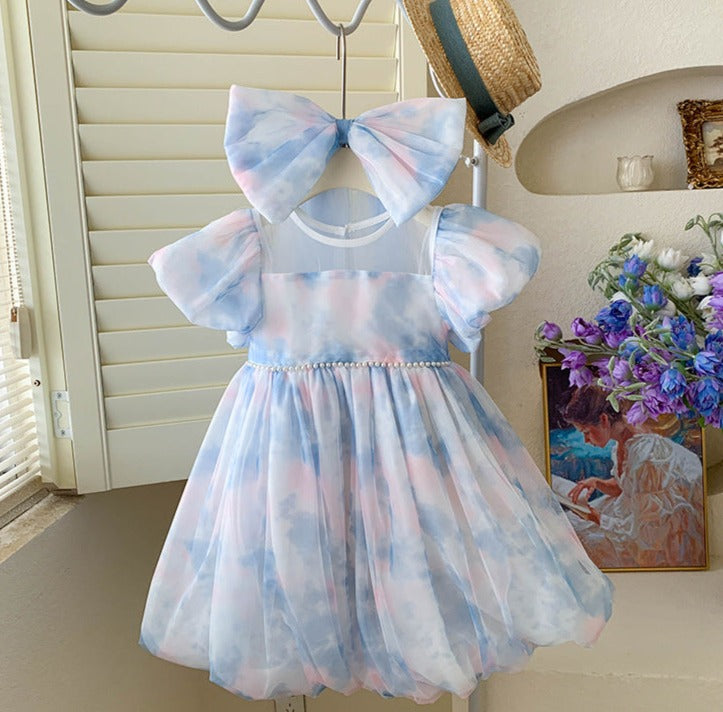 Vestido Infantil Pérolas e Lacinho