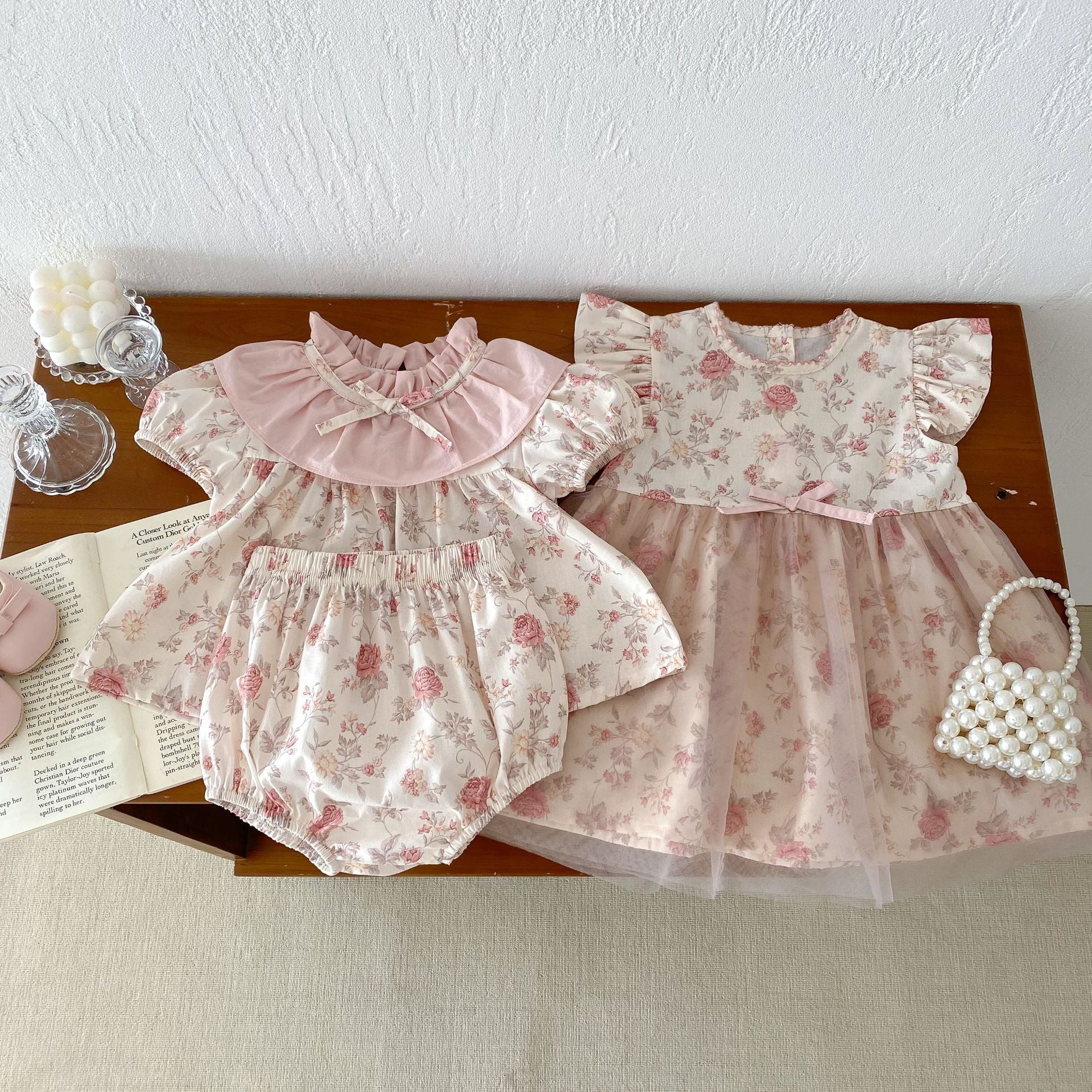 Conjunto/ Vestido Infantil Feminino Floral