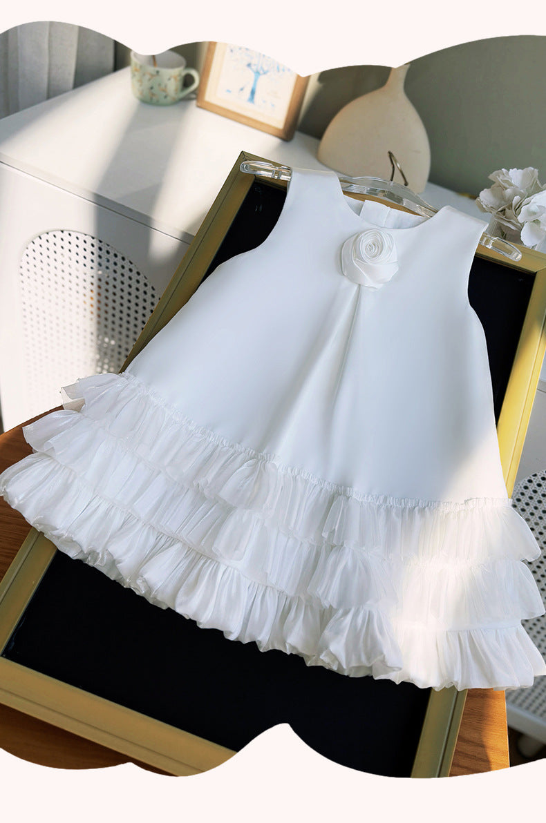 Vestido Infantil  Florzinha com Barra Tule