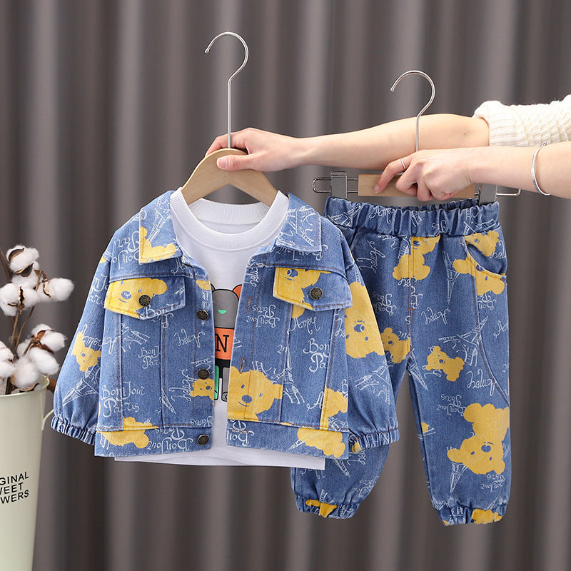 Conjunto Infantil Jeans Ursinhos 3 Peças