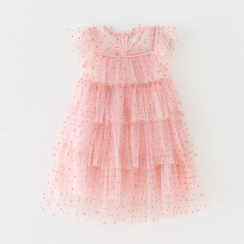 Vestido Infantil Tule Bolinhas/ Estrelinhas