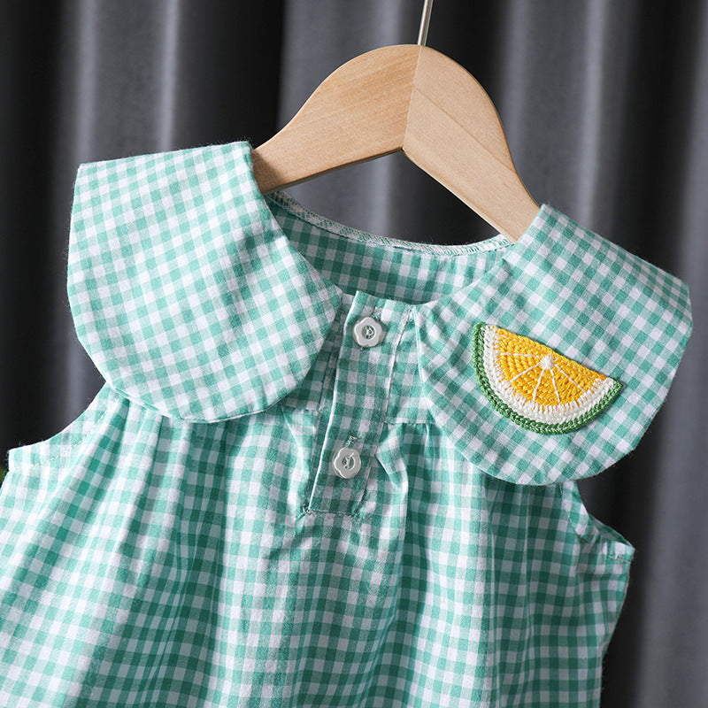 Conjunto Infantil Feminino Xadrez Frutinha