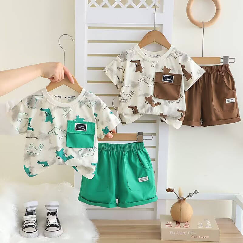 Conjunto Infantil Masculino Animais Bolsinho