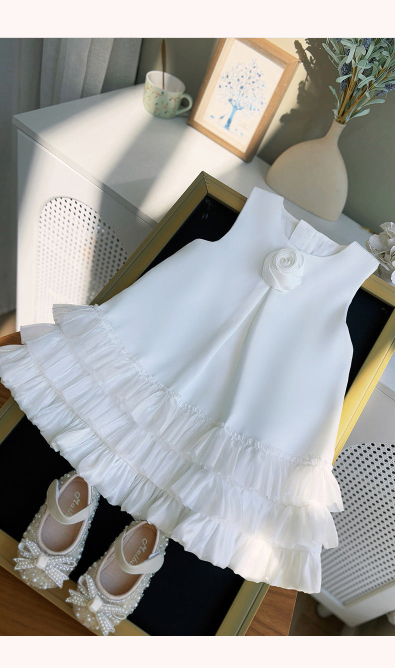 Vestido Infantil  Florzinha com Barra Tule