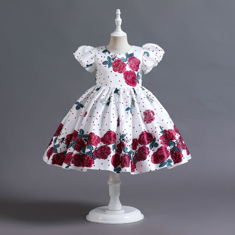 Vestido Infantil Floral Bufante