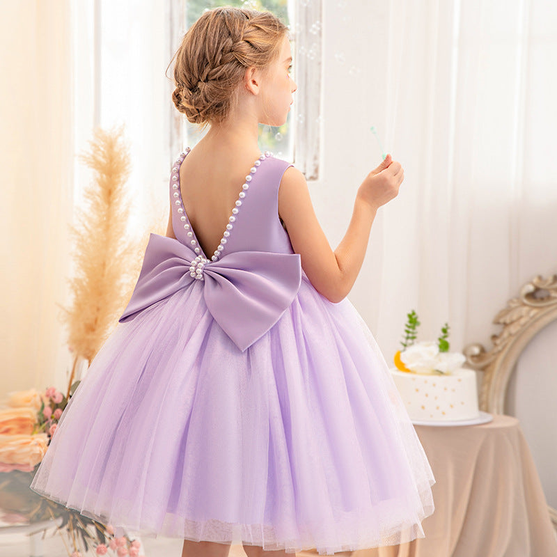 Vestido Infantil De Festa Pérolas