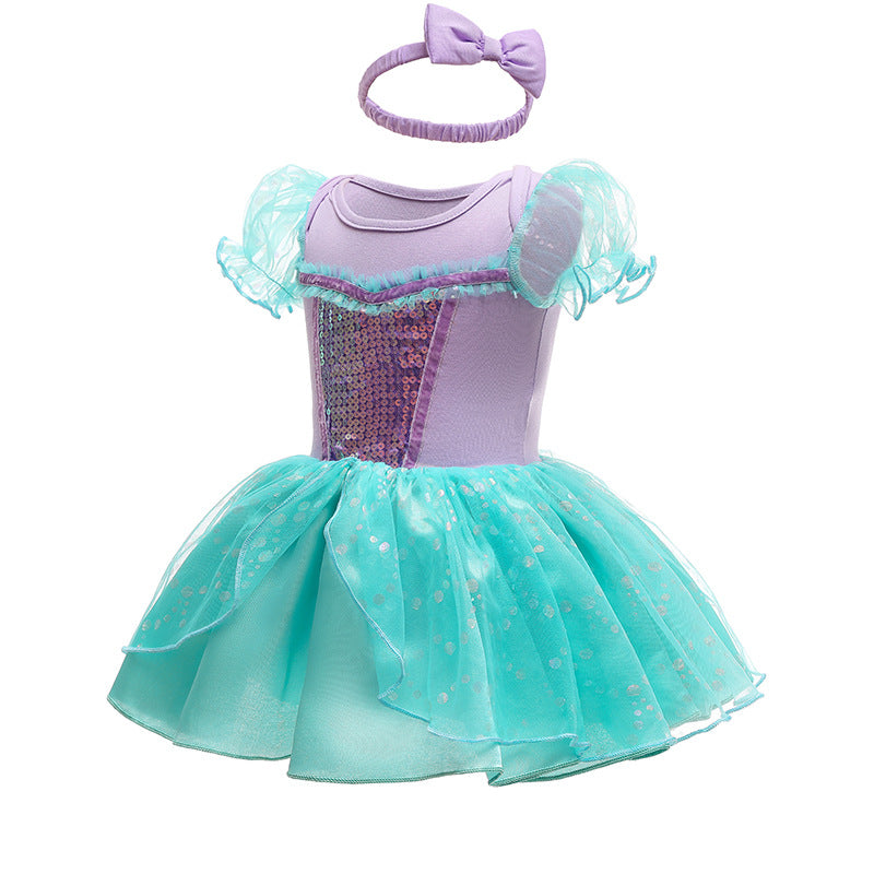 Vestido Infantil Princesa Brilhos + Faixinha