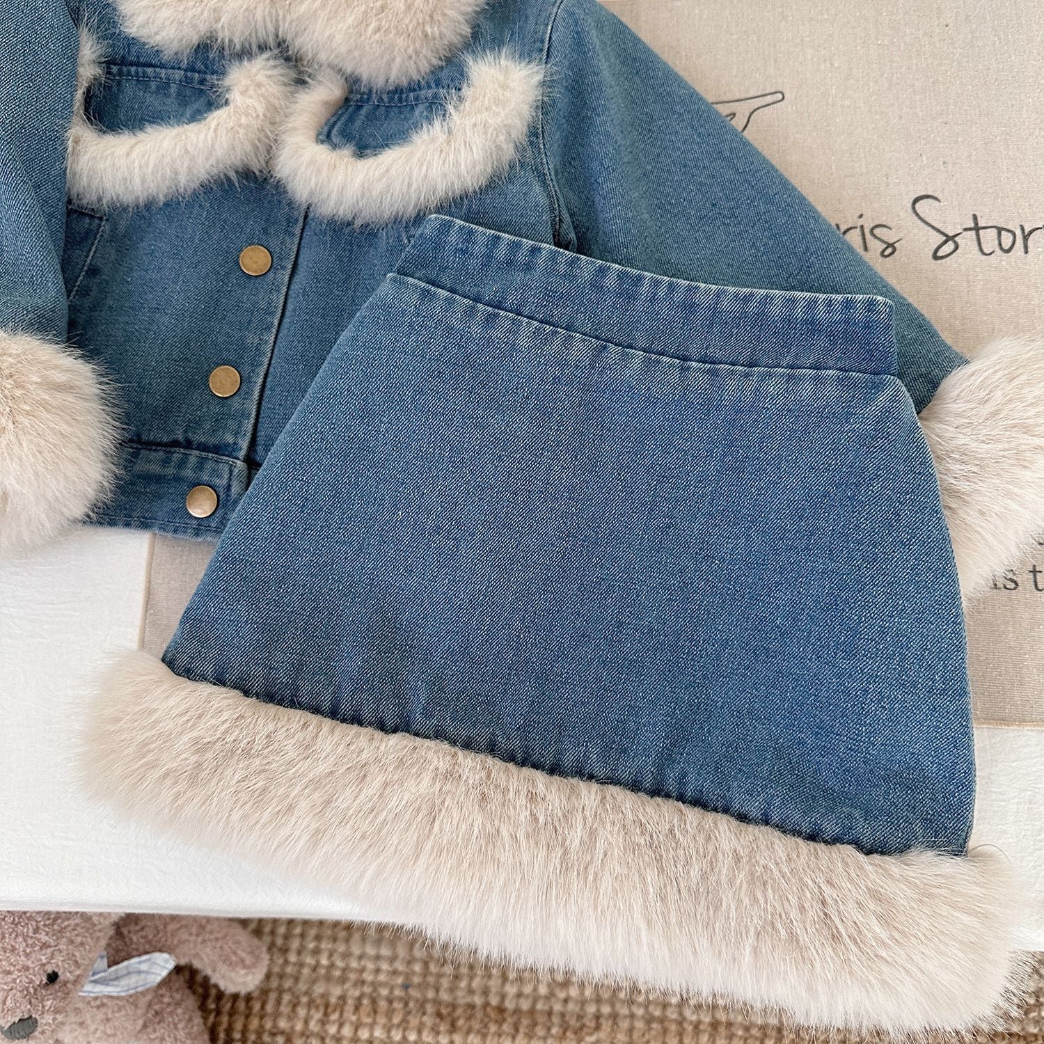 Conjunto Infantil Jeans Pelinhos