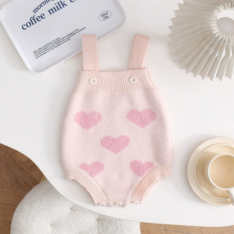 Conjunto Infantil Tricô Corações