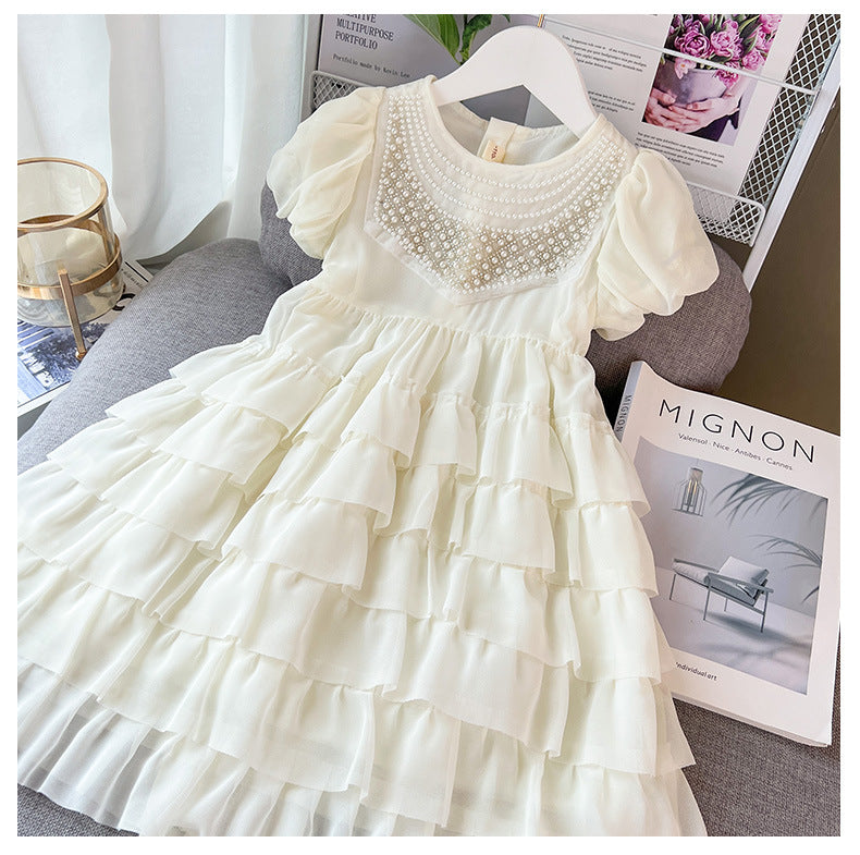 Vestido Infantil Pérolas Camadas