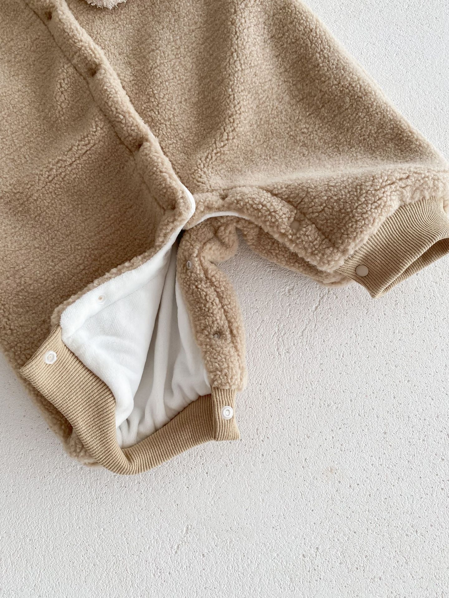 Macacão Infantil Pelúcia Botões Ursinho