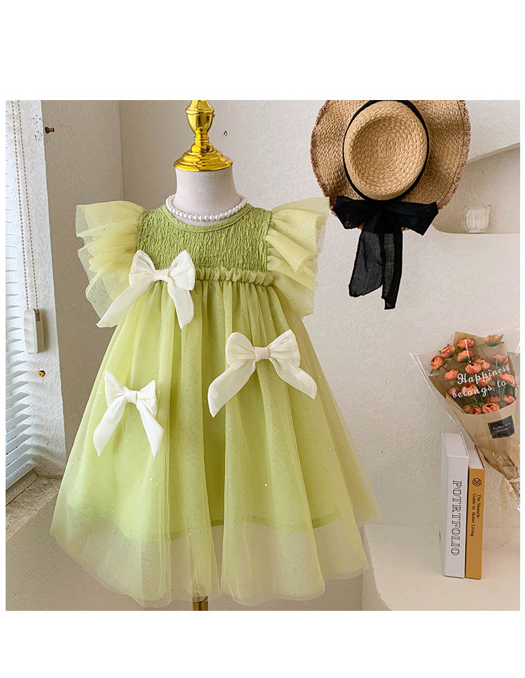 Vestido Infantil Verde Lacinhos