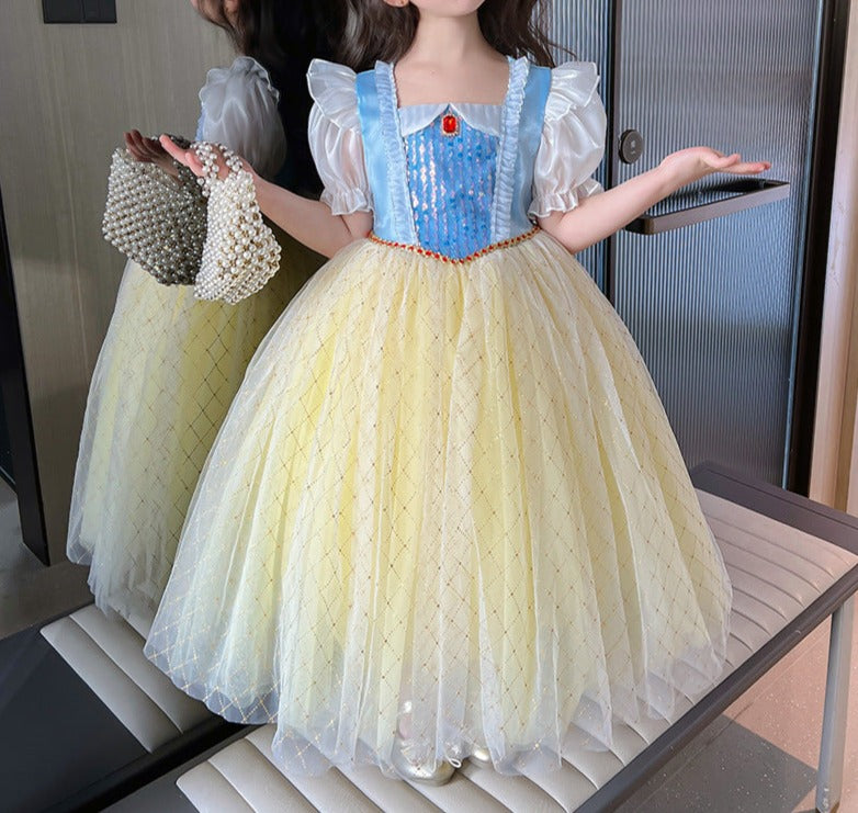 Vestido Infantil Princesa Branca De Neve