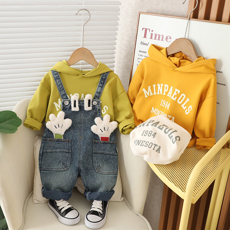 Conjunto Infantil Jardineira Jeans MK Mouse