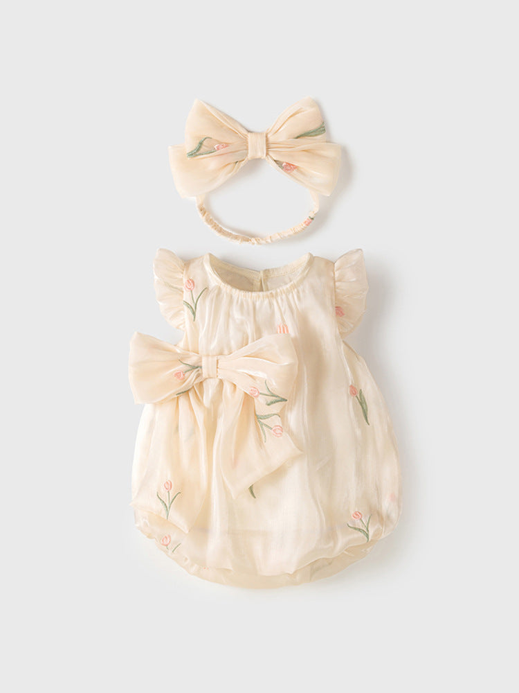 Body Infantil Feminino Floral Lacinho