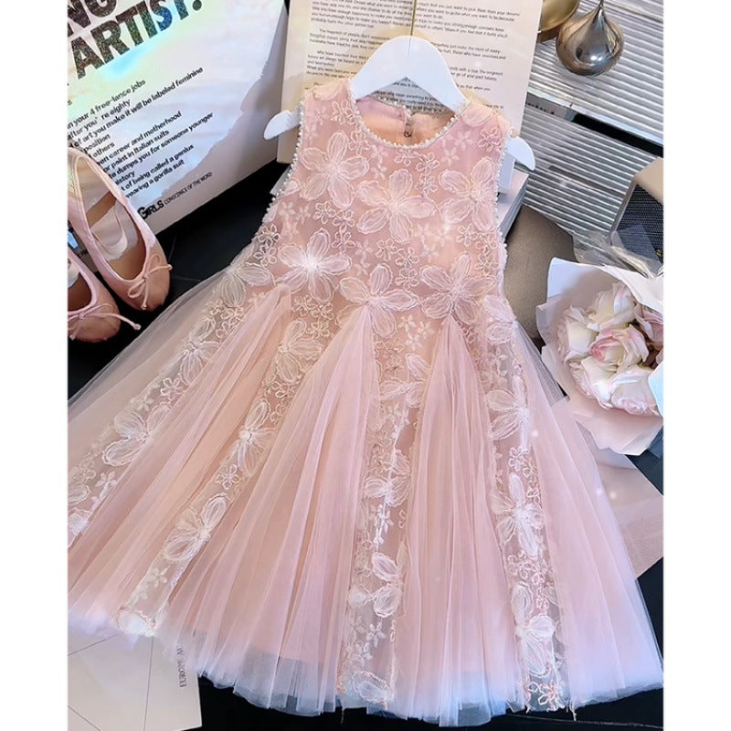 Vestido Infantil Tule Florzinhas