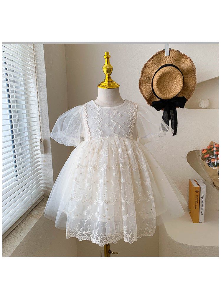 Vestido Infantil De Tule Florzinhas