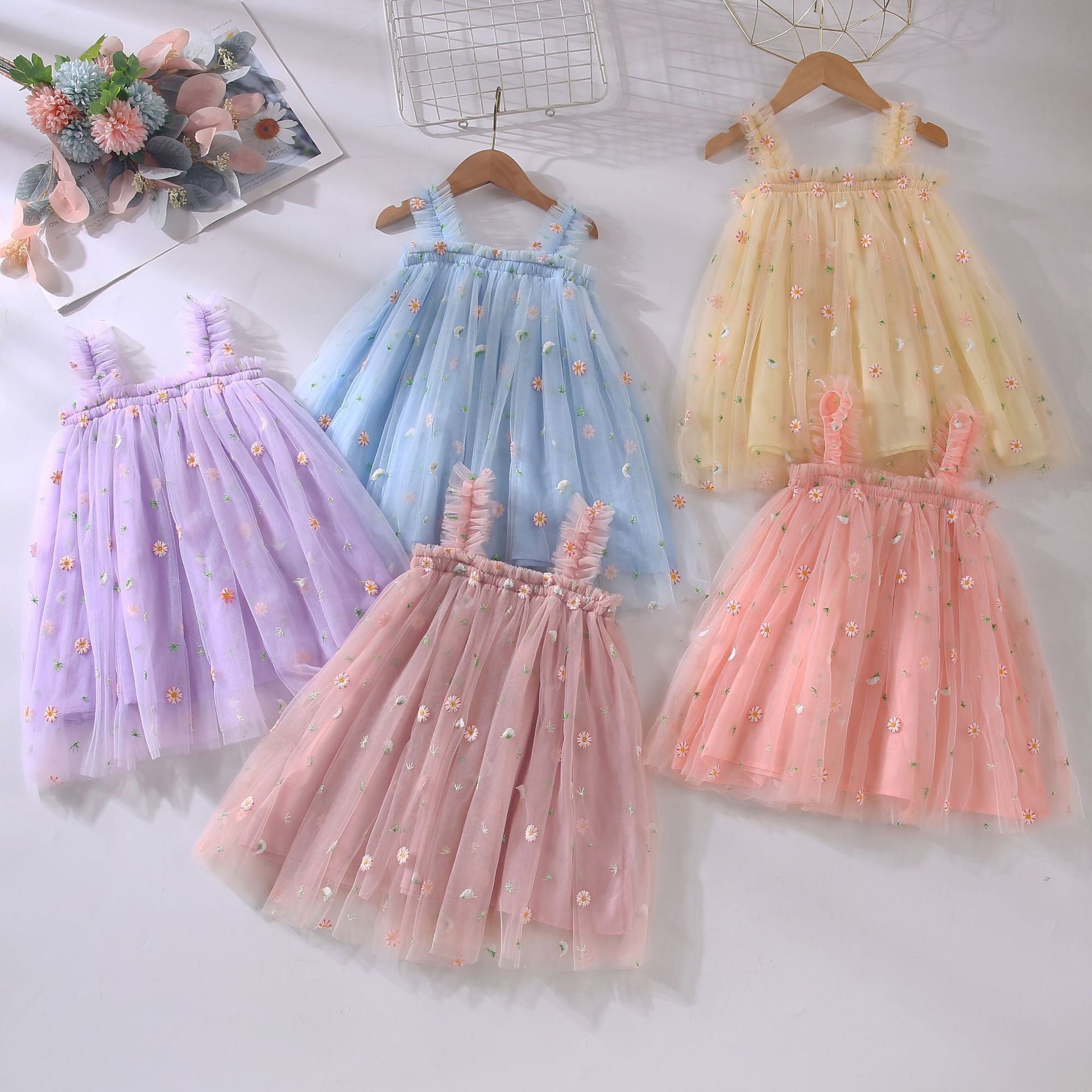 Vestido Infantil Tule Florzinhas