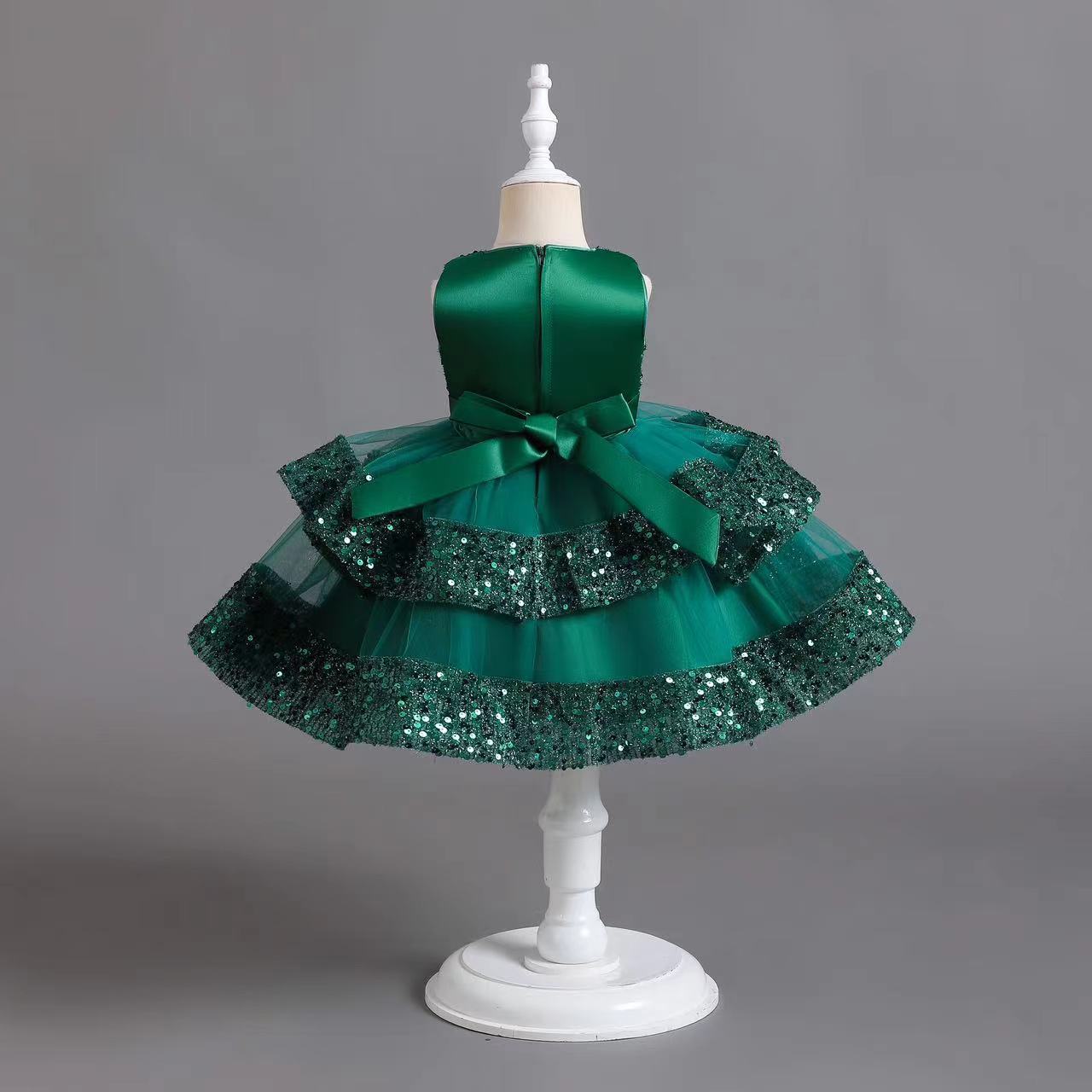 Vestido Infantil De Festa Natal Brilhante