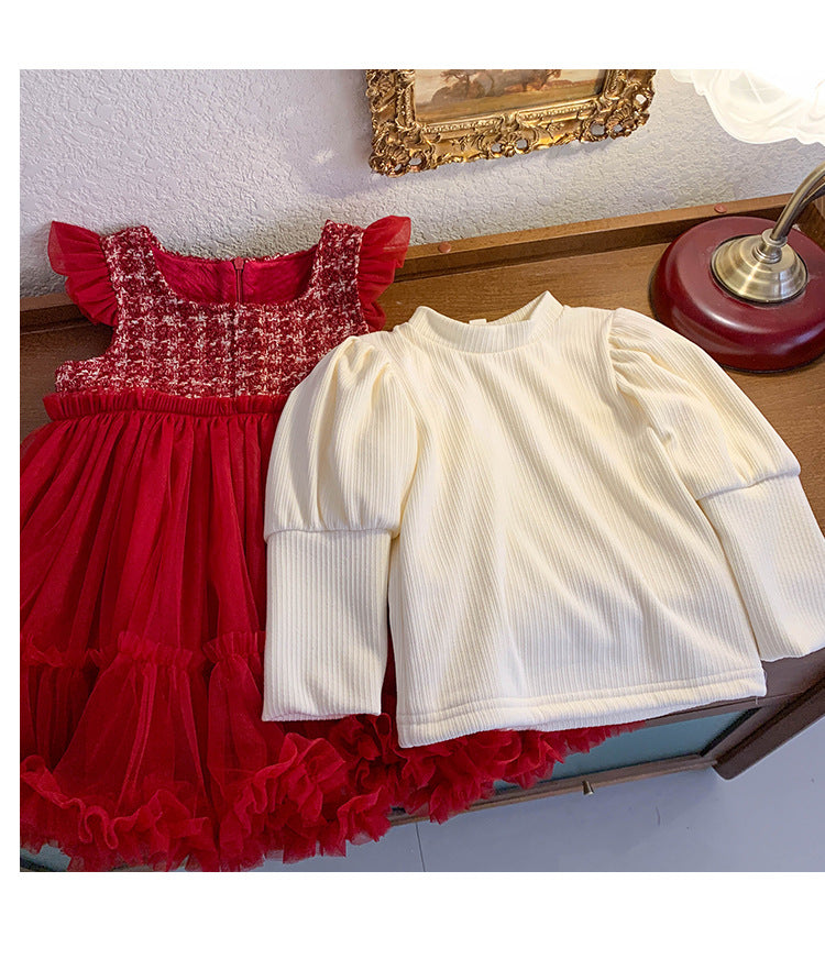 Vestido Infantil Inverno/ Verão Vermelho