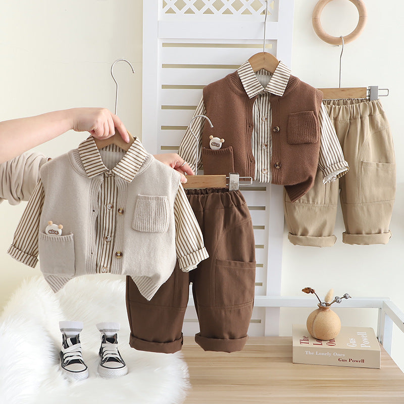Conjunto Infantil Masculino Lístras Ursinho