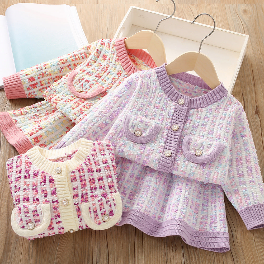 Conjunto Infantil Feminino Tweed Bolsinhos