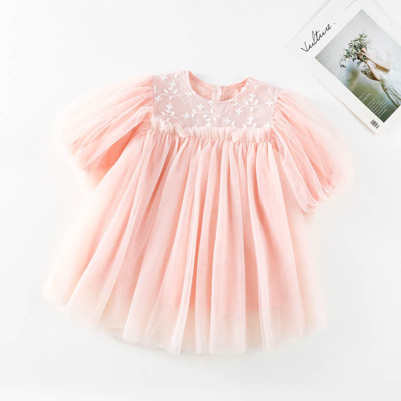 Vestido Infantil Tule Florzinhas