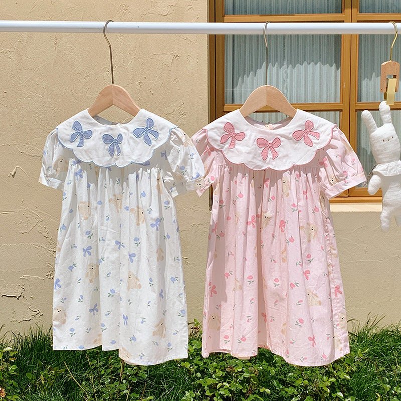 Vestido Infantil Floral Lacinhos