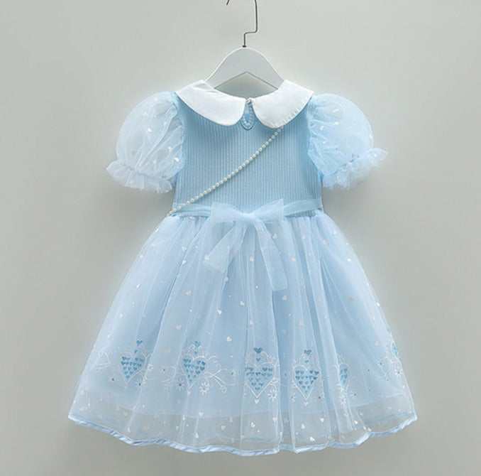 Vestido Infantil Tule Elsa Frozen