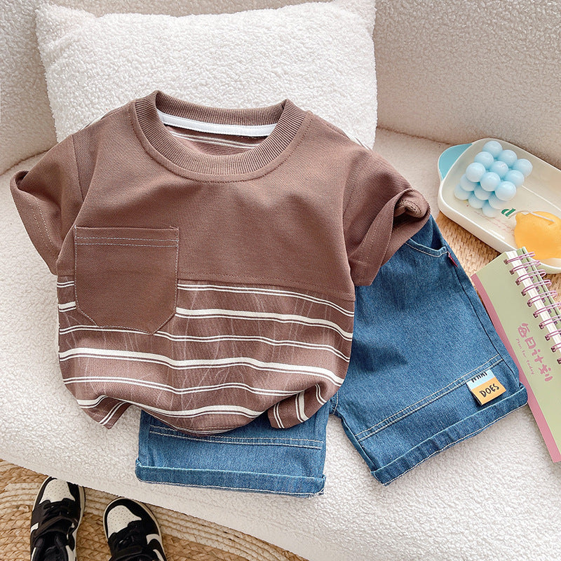 Conjunto Infantil Masculino Lístras Bolsinho