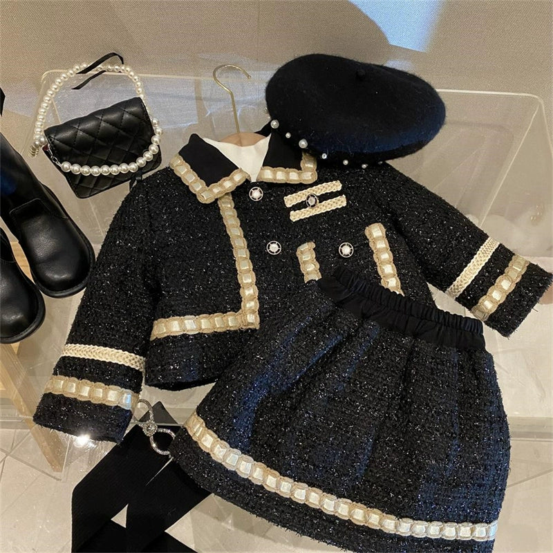 Conjunto Infantil Feminino Tweed Brilhos Botõeszinhos