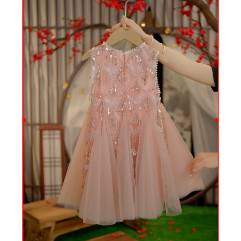 Vestido Infantil Brilhante Tule