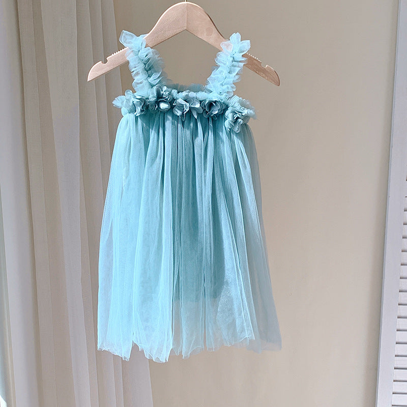 Vestido  Infantil Tule Florzinhas