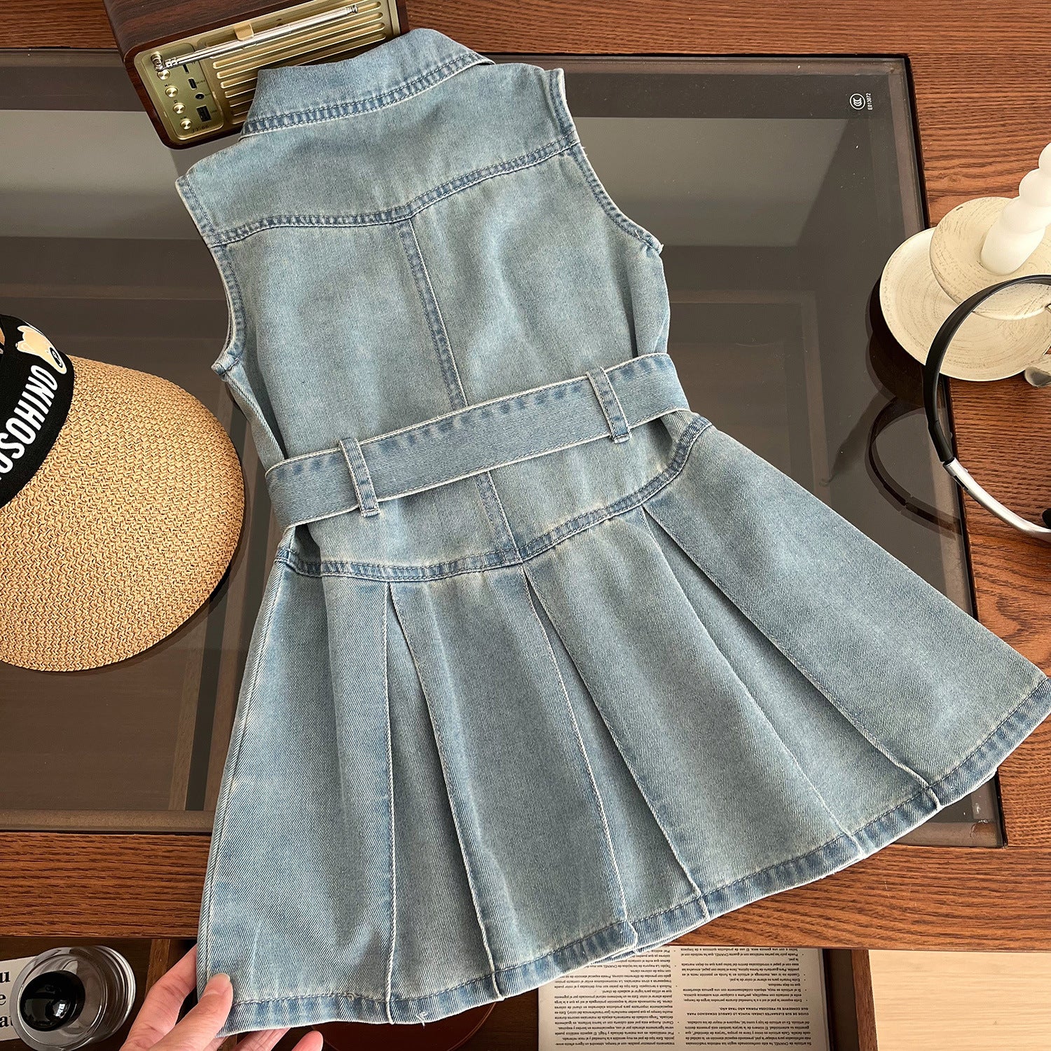 Vestido Infantil Jeans Botõezinhos