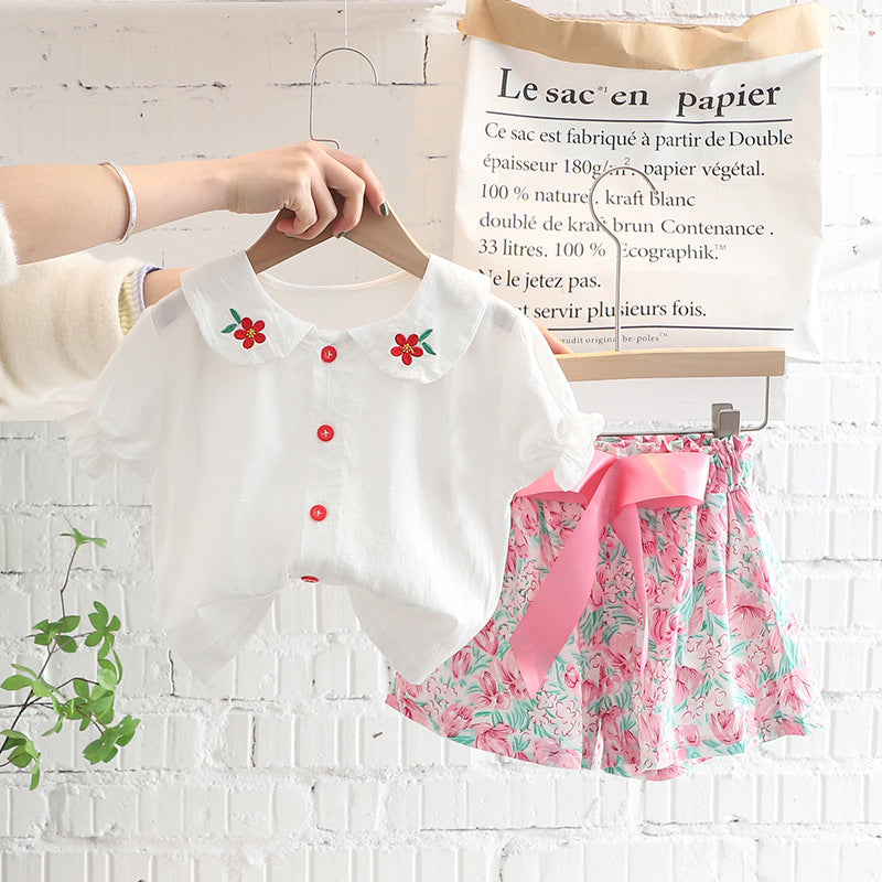 Conjunto Infantil Feminino Verão Florzinhas