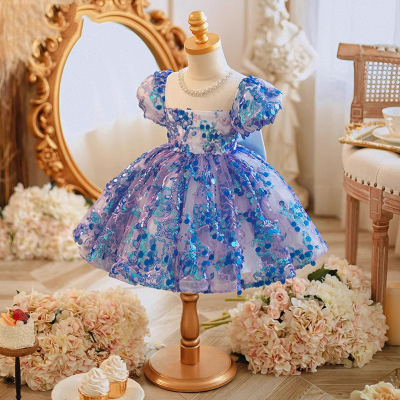 Vestido De Festa Infantil Lantejoulas