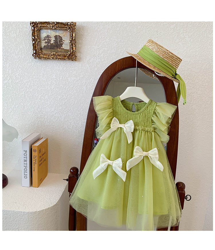 Vestido Infantil Verde Lacinhos