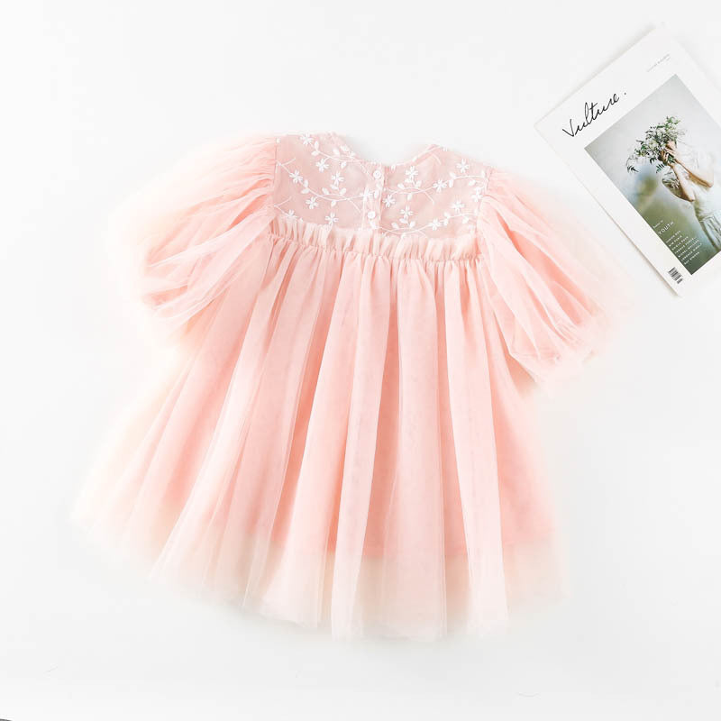 Vestido Infantil Tule Florzinhas