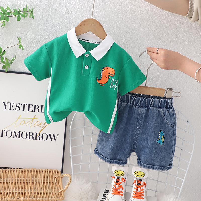 Conjunto Infantil Masculino Dino Gola Polo