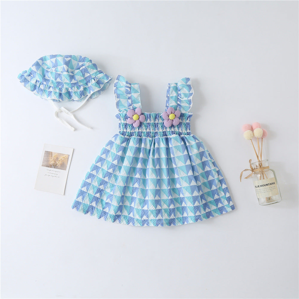 Vestido Infantil Xadrez Florzinhas