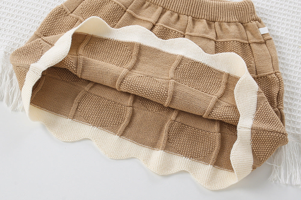 Conjunto Infantil Feminino Tricô Mussi Lacinho