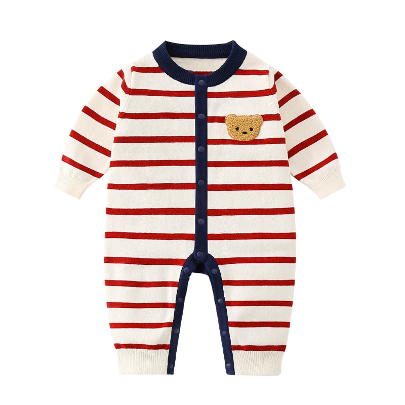 Macacão Infantil Tricô Lístras Ursinho