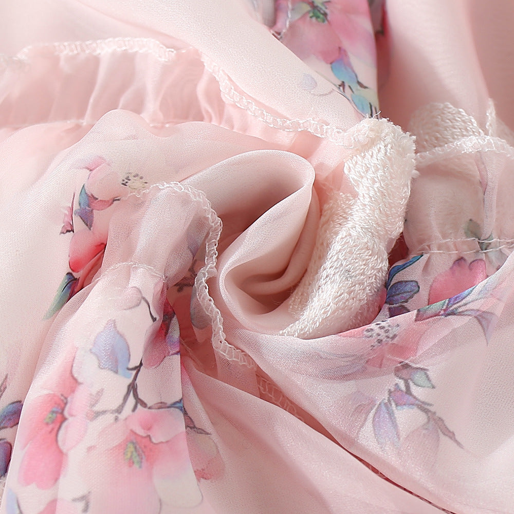 Vestido Infantil Floral Lacinho